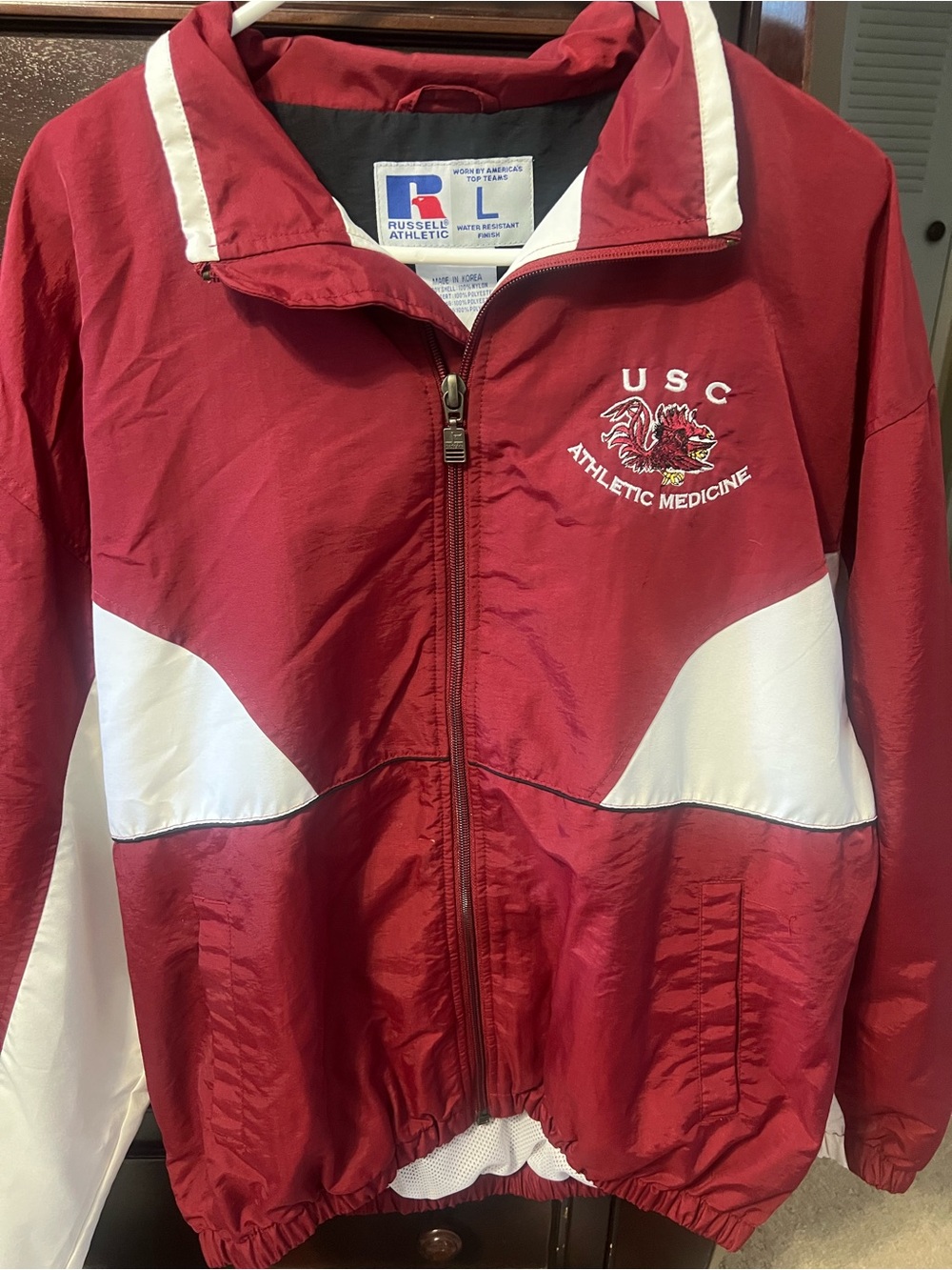 Russell Athletic Men's USC Gamecock  Garnet & White Windbreaker Jacket